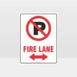Fire Lane Left And Right Arrow Sign
