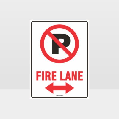 Fire Lane Left And Right Arrow Sign