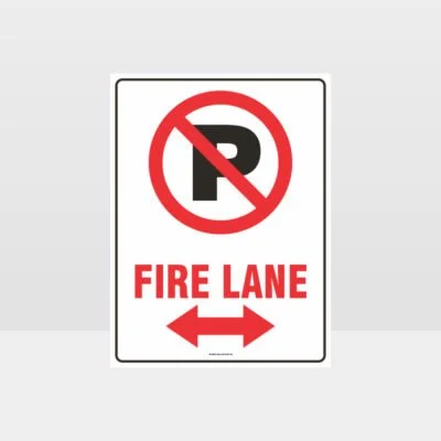 Fire Lane Left And Right Arrow Sign
