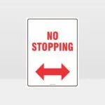 No Stopping Left And Right Arrow Sign