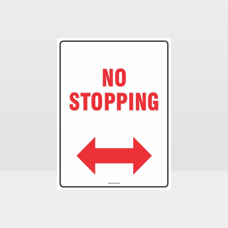No Stopping Left And Right Arrow Sign