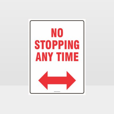 No Stopping Any Time Left And Right Arrow Sign