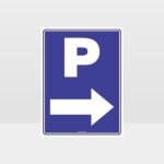 P Parking Right Arrow Sign