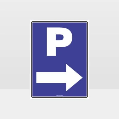 P Parking Right Arrow Sign