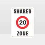 20 Shared Zone Sign