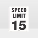 Speed Limit 15 KPH Sign