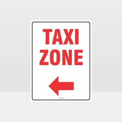 Taxi Zone Left Arrow Sign