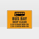 Bus Bay Keep Clear With Times Sign