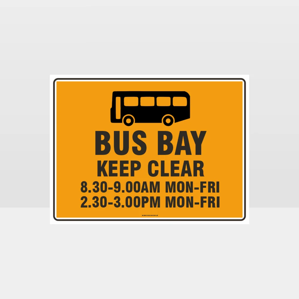 Bus Bay Keep Clear With Times Sign
