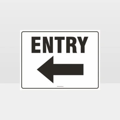 Entry Left Arrow Sign