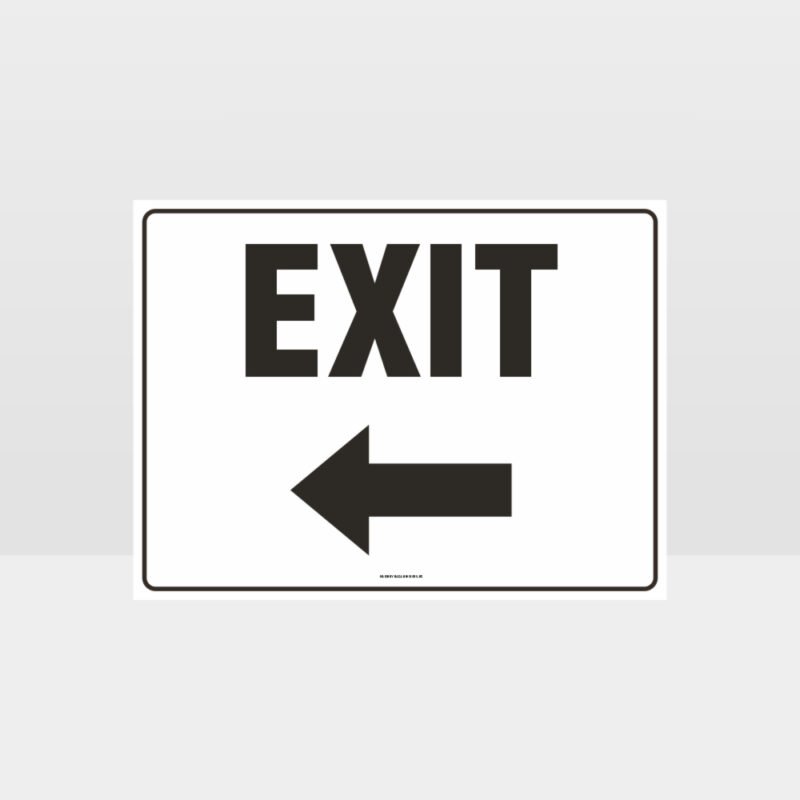 Exit Left Arrow Sign