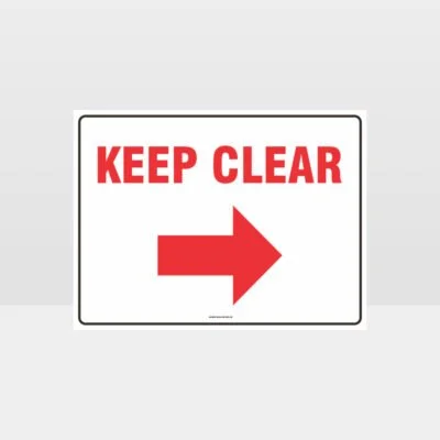 Keep Clear Right Arrow sign