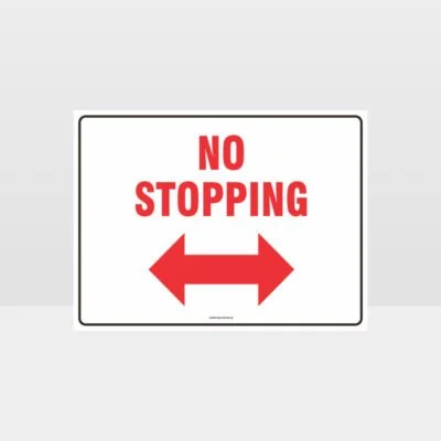 No Stopping Left And Right Arrow Sign