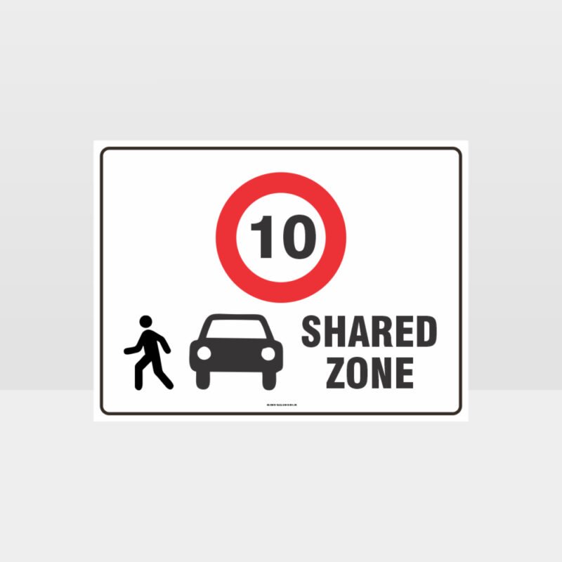 Shared Zone 10KPH L Sign