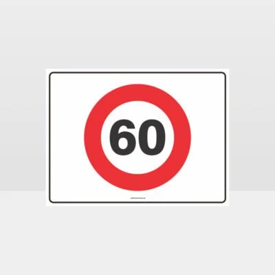 60 KPH Speed L Sign