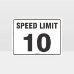 Speed Limit 10 KPH L Sign