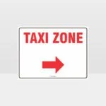 Taxi Zone Right Arrow L Sign