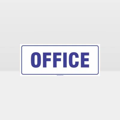 Office White Background Sign