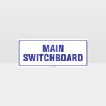 Main Switchboard White Background Sign