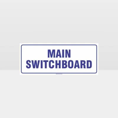 Main Switchboard White Background Sign