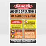 Logging Operations Hazardous Sign