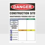 Danger Construction Site