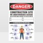 Danger Construction Site Large Sign