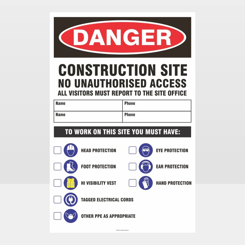 Danger Construction Site Large Sign 01