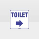 Toilet Right Arrow White background Sign