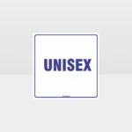 Unisex Toilet White background Sign