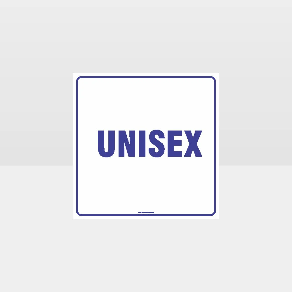 Unisex Toilet White background Sign