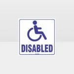 Disabled Toilet White Background Sign