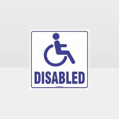 Disabled Toilet White Background Sign