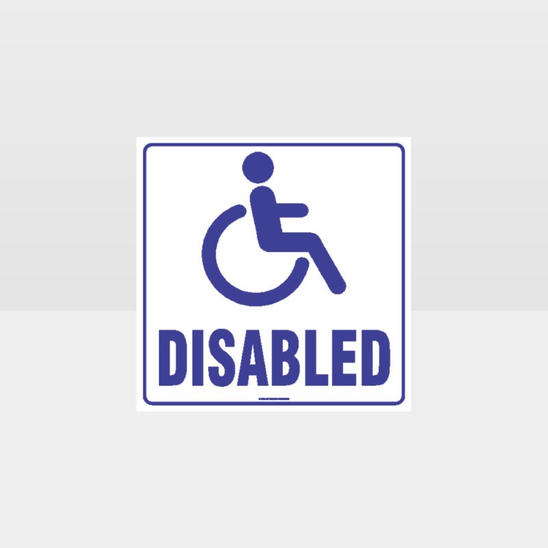 Disabled Toilet White Background Sign
