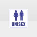 Unisex Toilet White Background Sign