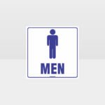 Men Toilet White Background Sign