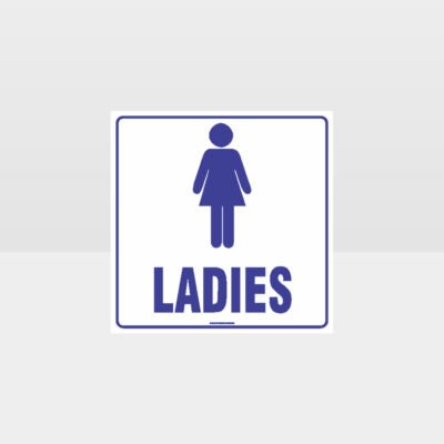 Ladies Toilet White Background Sign