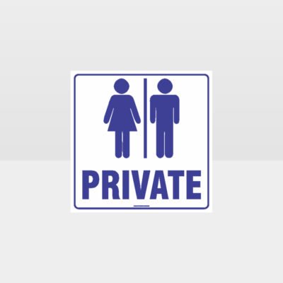 Private Toilet White Background Sign