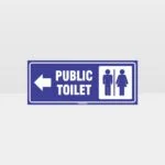 Public Toilet Left Arrow Sign