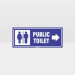 Public Toilet Right Arrow Sign