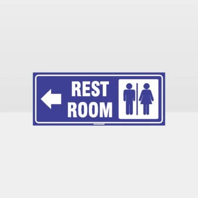 Rest Rooms Left Arrow Sign