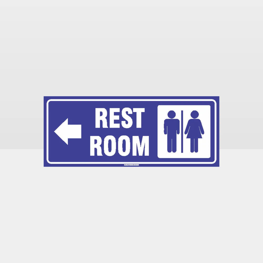 Rest Rooms Left Arrow Sign
