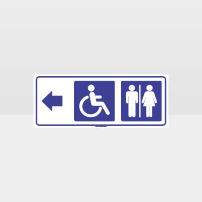 Male Female Accessible Toilets Right Arrow Sign