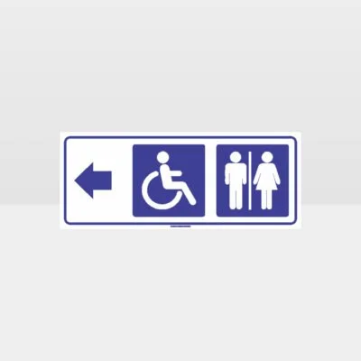 Male Female Accessible Toilets Right Arrow Sign