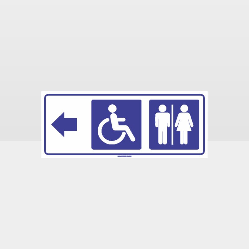 Male Female Accessible Toilets Right Arrow Sign