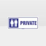 Private Toilet White Background Sign