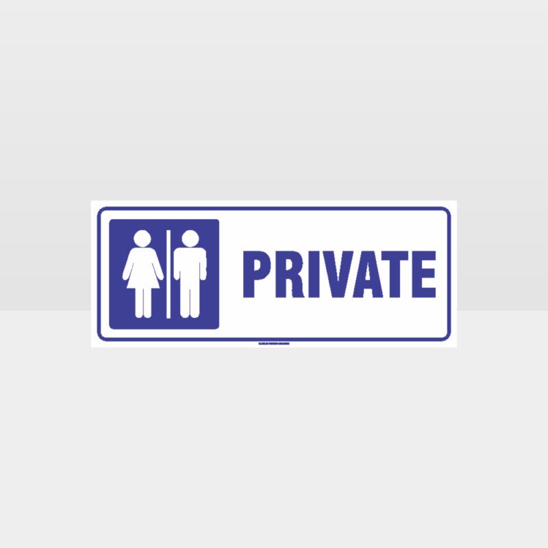 Private Toilet White Background Sign
