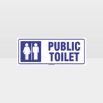 Public Toilet White Background Sign