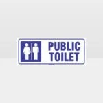 Public Toilet White Background Sign