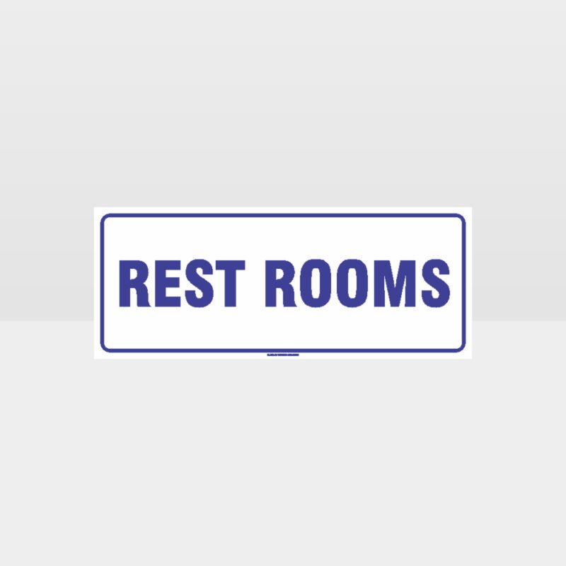 Rest Rooms White Background Sign